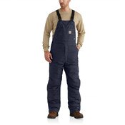 Carhartt FR Quilt Lined Quick Duck Bib Overall in Dark Navy